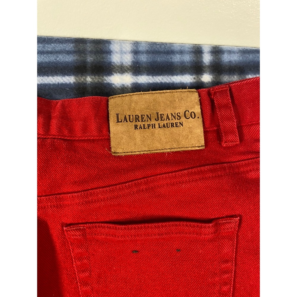 Lauren Jeans Co Ralph Lauren Red Straight Leg Denim Pants Womens 14 Cotton Blend - Picture 7 of 8